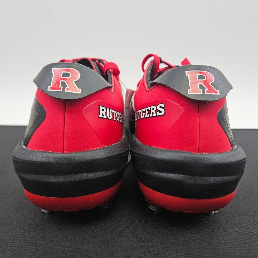 Adidas Adizero Impact NCAA Rutgers Baseball Cleats Red Black JR3048‎ Mens Sz 8.5